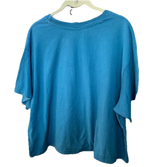 Champion Women's Boxy T-Shirt Logo Athleticwear Teal Blue Soft Cotton Plus XXL - Picture 10 of 13
